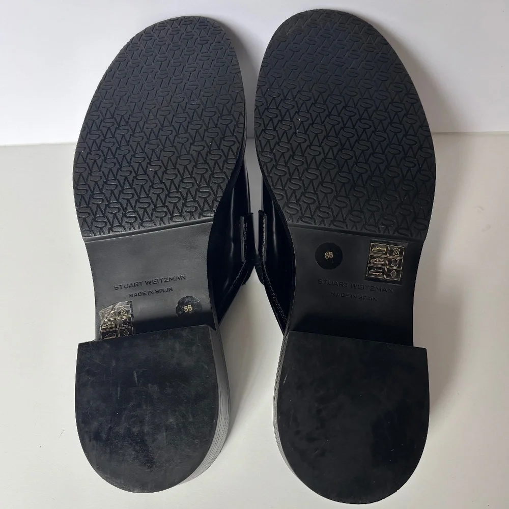 Stuart Weitzman SoHo mule loafers black patent leather 8 - Picture 7 of 11